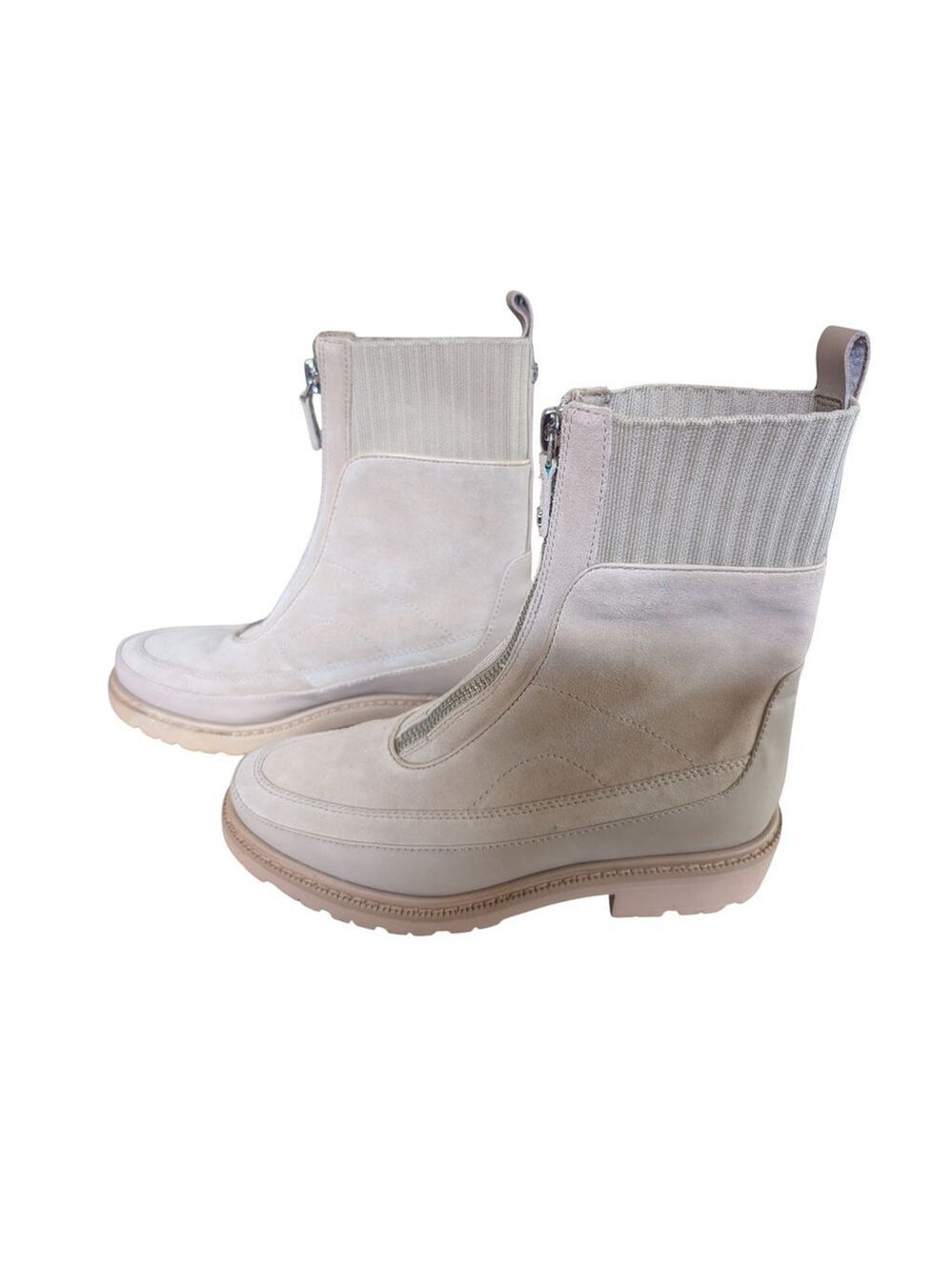 Sam Edelman Leone Lug Sole Chelsea Boot - Sesame Tan Zip Up- Size 8.5 M